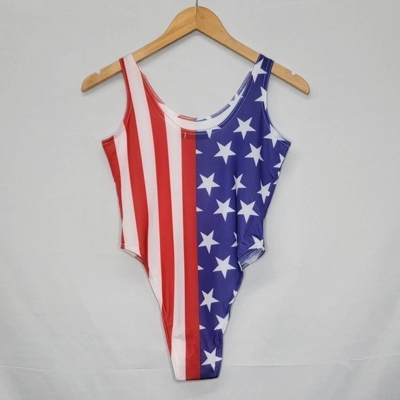 UGET American Flag Graphic Design Print One Piece - Picture 7 of 10
